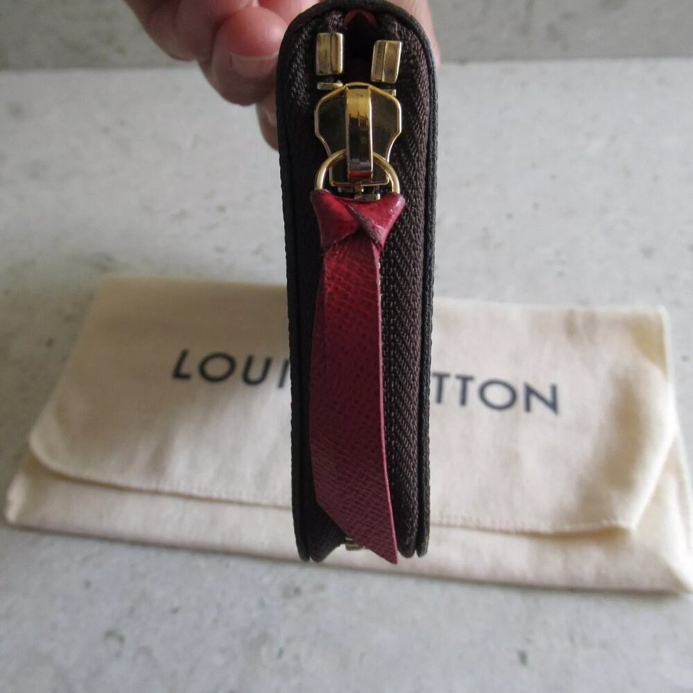 AUTHENTIC Louis Vuitton Damier Red Clemence Zippy Wallet Clutch Bag - Picture 13 of 16